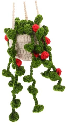 Alipis Crochet Car Hanging Pendant Potted Plant Decor for Rear View Material Easy to Install Car Accessory Unique Interior Decoration for Vehicle Flair