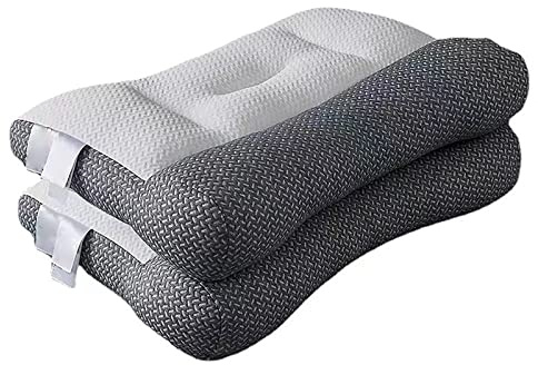 Fyearfly Cuscino cervicale in fibra di soia per supporto cervicale, design ergonomico per alleviare il dolore al collo e alle spalle, soluzione traspirante e confortevole per il sonno