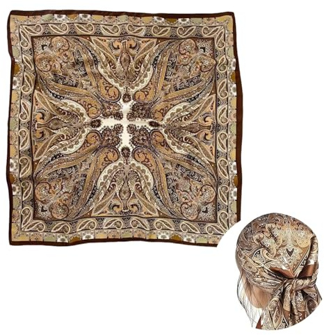 Taiyyi Pañuelos Cabeza Mujer,Añuelos de Satén Cuadrados, Pañuelos para la cabeza, pañuelos para el cuello, pañuelos para la muñeca y corbatas, adecuados para una gran variedad de ocasiones(70x70cm)