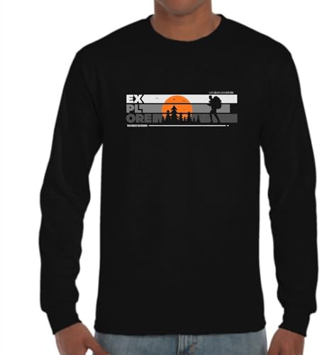 the Fan Tee Camiseta de Adulto de Manga Larga de Hombre Deportes Montañismo Senderismo Naturaleza Escalada Alpinismo Camping Pico Alpino 023 L