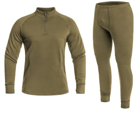 Military Wear Lvl.2 Black Herren Thermounterwäsche Set | Funktionsunterwäsche Kompressionsshirt Thermo Unterwäsche Warm Bodies, Ideal für Survival, Sport, Gym, Outdoor