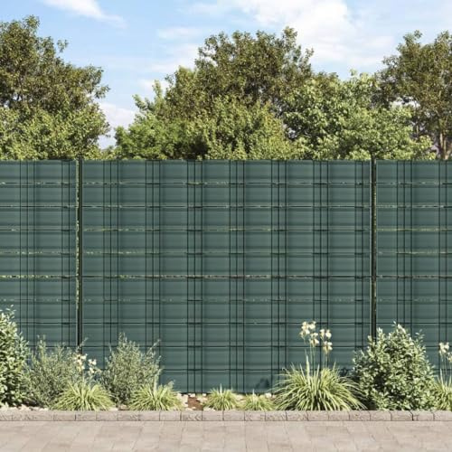 QJBSAVVA Sichtschutzstreifen 10 Stück Grün 252,5x19 cm aus wetterfestem PVC für Stabmattenzaun Gartenzaun Balkon Doppelstabmattenzaun Privacy Dekor 5,4 kg