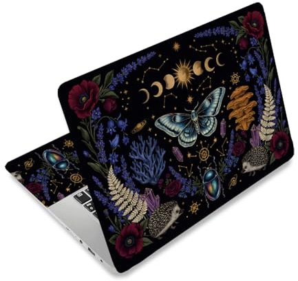 CRAFTYMELODY Laptop Skin Sticker Decal PVC Vinyl Quote Sticker Notebook PC Protector Waterproof Scratch Resistant Laptop Skin for 12.1 13 13.3 13.6 14 15 15.3 16 Inch Butterfly Bohemian