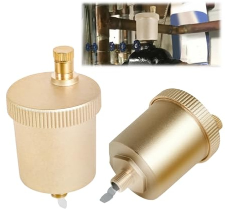 WEJNAOQI Vanne de Ventilation Automatique de gaz de 1/2 Pouces for radiateurs à Eau Chaude, 2 vannes flottantes de Purge en Laiton for système de Chauffage(1PCS)
