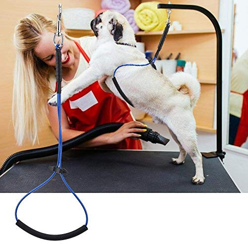 Pssopp Hundepflege-Tierpflegetisch mit Seil und Arm, Hundesalon-Werkzeuge, Halftergeschirre, Tischgeschirr, Halter für Hundepflege, Stahldraht-Schleife, Single Noose, Verschlusssystem