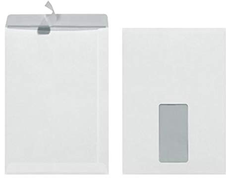 Herlitz Versandtasche C5 90 g Haftklebend mit Fenster, mit Innendruck in Folienpackung, eingeschweißt (10x 25 Stück/ C5)