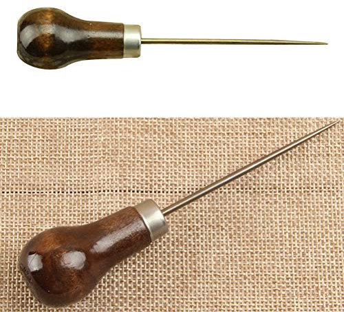 Zonfer 1pc Poinçon, Gourd Forme Poinçon Poinçon Tailleurs Bois Poignée Scratch Awl Alêne pour Cuir