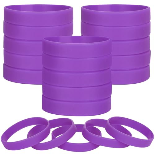 LVNRIDS 100 st tomma silikonarmband, elastiskt gummiband för sportfest, lösa band, 6.3'' longueur pour enfant, Silikon