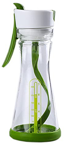 GEQIAN Good Grips Salad Spinner Salad Dressing Pots Dressing Maker Salad Dressing Container - with Easy Pour and Spill Resistant Spout Salad Dressing Shaker 310ml Kitchen Restaurant Supply