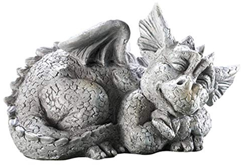 windyday Drachenskulptur Gartenfigur Gartendrache Garten Drachen Ornament Schlafende Drache Wunderschön Atemberaubend Drache Figur Gartendeko Drache Ornamente Für Terrasse, Vorgarten