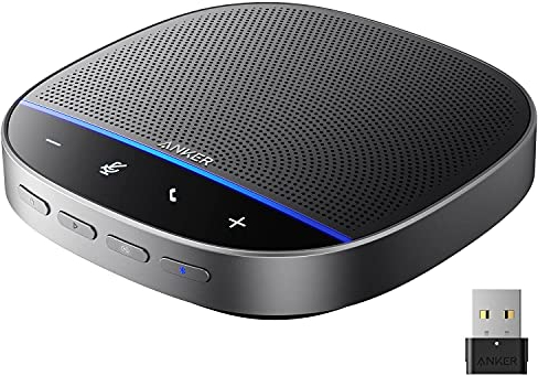 Anker PowerConf S500 Speakerphone with Zoom Rooms and Google Meet Certifications, USB-C Conference Speaker, Bluetooth Speakerphone for Conference Room(Renewed)