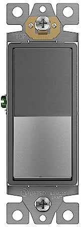 ENERLITES Elite Series 93150-SG - Interruptor de luz de 3 vías o unipolo, 3 hilos, rosca de tierra, calidad residencial, 15 A, 120 V, clasificado por UL, color gris