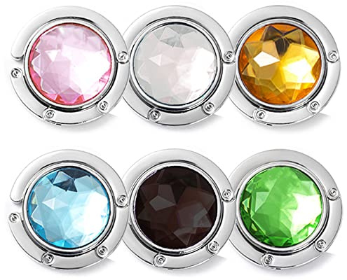 XSHAO 6 Pcs Accroche Sac a Main pour Table, Métal Pliable de Couleur Crochet Sac pour Sac à Main Restaurants Café Bijoux Colliers Cadeau pour Les Femmeso (6 Couleurs)