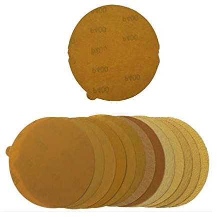 6 Inch 150mm Back Glue Sticker Sandpaper Dry Abrasive Yellow Sanding Disc For Wood Metal Car 40 60 80 100 120 150 180-800 Grit,40