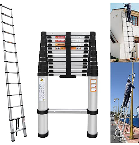 Telescoping Ladder 16FT Aluminum Telescopic Extension Ladder, Multi-Purpose Ladder for Household Daily or Outdoor Work, Portable Extendable Ladders RV Ladder Collapsible Ladder, 330 Pound Capacity