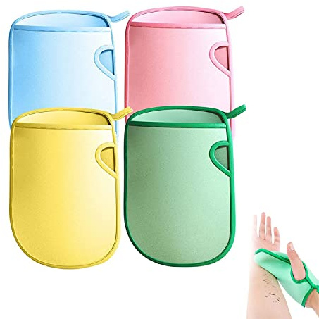 4PCS Superweicher Peeling-Badehandschuh,Peeling-Duschhandschuhe,tiefer Peeling-Handschuh zum Entfernen abgestorbener Haut,doppelseitig Peelinghandschuh Für Peeling Körper,schmerzfrei für die Haut