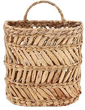 SHCMSADO Wicker Hanging Basket Handmade Woven Hanging Storage Basket Natural Wicker Decorative Baskets for House Garden Wedding Wall Decorations,12*5*12