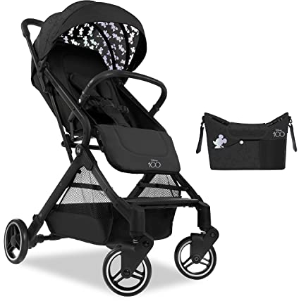 hauck Buggy Travel N Care Set 100 Jahre Disney Design mit Kinderwagenorganizer, Einhändig Klein Klappbar mit Tragegurt, Liegefunktion, Verdeck mit UV-Schutz 50+ und Netzfenster (Disney 100 Black)