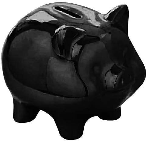 Spardose Kinder Personalisiert, Sparschwein Hochzeit, Baby Mädchen Jungen Kinder Sparschwein Groß, Sparbüchse, Piggy Bank, Trinkgeld Spardose Keramik, Hochzeitsgeschenke für Brautpaar (Schwarz)