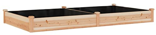 vidaXL Odlingslåda med foder 240x120x25 cm massivt granträ