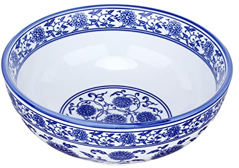 DOITOOL Bol En Céramique Bleu Et Blanc 20 Cm Motif Porcelaine Chinoise Bol à Riz Et Soupe Pratique Maison Et Restaurant En Service Quotidien