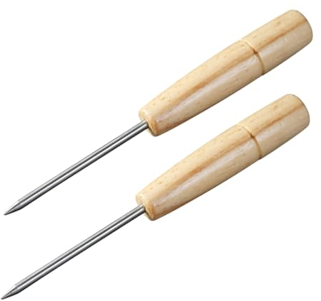 Alipis Eispickel zum Zerkleinern von EIS 2 Stück Edelstahl mit Holzgriff Praktisches Eisbrecherwerkzeug für Küche und Riegel