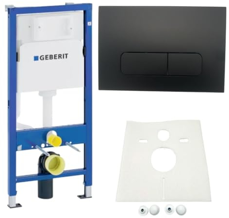 HGMBAD Duofix Vorwandelement WC Betätigungsplatte schwarz Schallschutzset