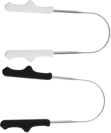 Healvian 2pezzi Nettalingua Inossidabile Strumento Di Pulizia Lingua U-shape Per Adulti e Facile Da Usare e Comfortevole Migliora Igiene Orale e Combatti Alito Cattivo
