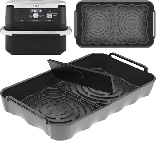 AirFlow Max™ Ninja 10.4L AF500UK 3-in-1 Silicone Liner with Removable Divider | Glove-Like Fit for Ninja AF500UK | 3.5mm Thick with 15mm Raised Ridges for Crisp Airflow | 1PC | by iStock Kitchen