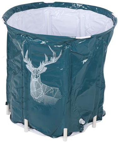 Tragbare Faltbare Badewanne, Faltbare Spa-Badewanne, 80 L Große Freistehende PVC-Badewanne, Einfach zu Bedienen, Eisbadewanne, mit Halterung, für Kleine Räume zu Hause