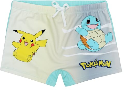 Pokemon Jungen Badehose Badeshort mit Pikachu (DE/NL/SE/PL, Numerisch, 128, Regular, Blau)