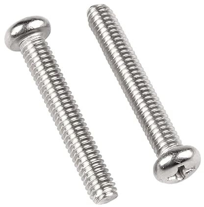 Cortnn 10/50 Stück Flachkopfschrauben mit Kreuzschlitz M1.2 M1.4 M1.6 M2 M2.5 M3 M4 M5 M6 304 Edelstahl Runde TV-Maschinenschraube(3mm,M1.4 x 50pcs)