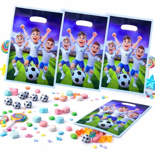 HAIYMA 25 Fußball-Geburtstagstüten für Kinder, für Feiern, Veranstaltungen, Partys mit einem 3D-Design.