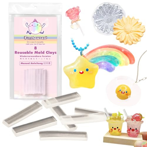 Moldes de plástico moldeables de arcilla reutilizables con tiras de resina de 8 barras