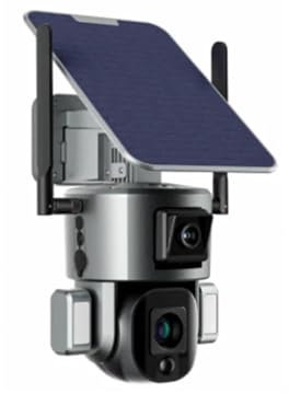 Caméras de sécurité, 4K Wifi/4G Sim caméra solaire sans fil double objectif 4X 10X panneau solaire détection humaine PTZ Surveillance caméras Ip extérieures sans fil ,Caméras pour la sécurité à domici