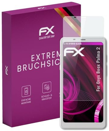 atFoliX Lámina Protectora de plástico Cristal compatible con Onyx Boox Palma 2 Película Vidrio, 9H Hybrid-Glass FX Protector Pantalla Vidrio templado de plástico