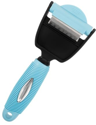 COLLBATH Peine Para Mascotas Removedor De Pelo Doble Cabezal Abs Tamaño s Azul Para Aseo y Eliminación De Pelo Suelto En Perros y Gatos Uso Doméstico