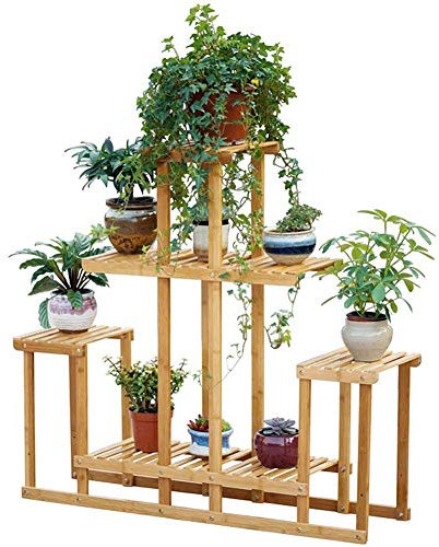 KWMAEEUID Portafiori Portavasi Verticale in Legno massello Multistrato Portavasi per Fiori da Esterno Espositore per scaletta Decorazione per Interni RDZ