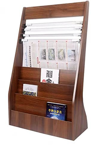Generisch Robuster Zeitschriftenständer aus Holz, Präsentationsständer für Zeitungen/Papier/Akten/Broschüren, 96 cm hoher Literaturhalter, Bücher-Organizer für das Homeoffice