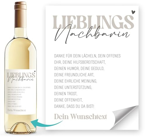 SpecialMe® Weinetiketten Weinflaschenetiketten personalisiert Lieblingsmensch Wunschtext Name Flaschenetiketten selbstklebend Weiss unisize