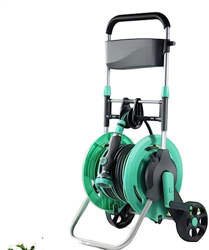 Gartenschlauchtrommel Großes 50 m langes Gartenschlauchaufroller-Set, kompakter Schlauchaufroller mit Rädern, tragbarer Gartenschlauchhalter, Wasserschlauchaufroller for den Außenbereich, for die Gart