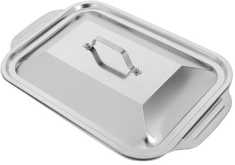 MAGICLULU Plat à Rôtir Inoxydable Rectangulaire Profond Avec Couvercle Plateau Cuisson Four Grand Format Pour Poisson Viande Et Barbecue Bac Multifonctionnel Cuisson Et Service