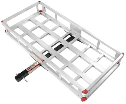 NOVEMS Barras Portaequipajes Cesta De Carga De Aluminio para SUV Camioneta Camping 47/53/60 Pulgadas con Enganche para Remolque Barras de Techo Auto(C 47x20x6 in)