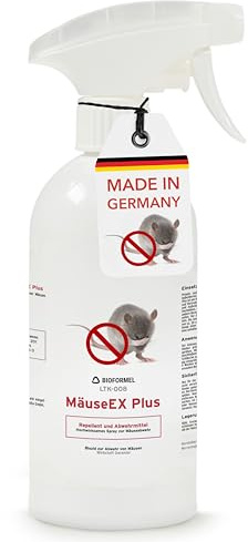 BIODELTA Mäuse-Ex Spray 500 ml - Mäuseabwehr und Rattenabwehr | Zum Vertreiben von Mäusen und Ratten - Abwehrmittel für Innen- und Außenbereich - mit Langzeitwirkung