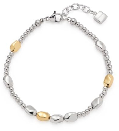 JEWELS BY LEONARDO Armband Veja • Arm-Schmuck aus bicolorfarbenem Edelstahl • unregelmäßig gesetzte Nuggets in gold und silber • 18,5-21 cm Länge • Schmuck Geschenk für Frauen • 025358