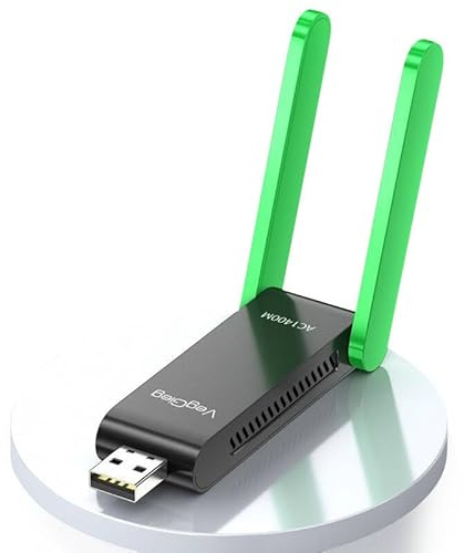 USB WiFi Adapter for PC, USB WiFi Dongle 1400Mbps 5dBi Dual Band 5GHz/2.4GHz WiFi Dongle Wireless Network High Gain Adapter WIFI6 Receiver for Desktop Laptop, Support Windows 11/10/8/7