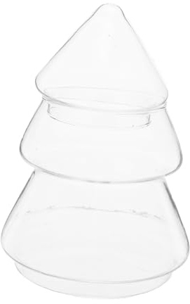 Healifty Tarro de Transparente Forma de Árbol de Navidad con Tapa Hermética para Dulces y Galletas para Fiestas y Decoración Navideña