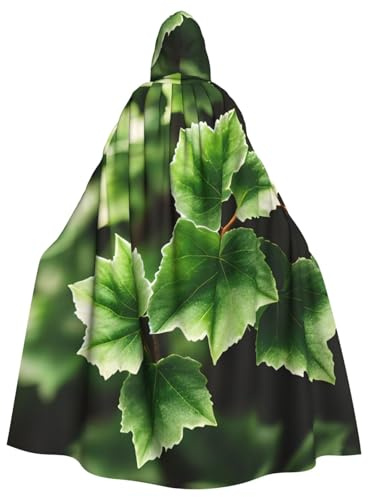 bmnaswt Cape à capuche pour adulte avec imprimé arbre de lierre et fleurs de lierre - Longue cape pour cosplay, fête