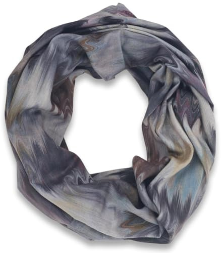 styleBREAKER Tubhalsduk för kvinnor med akvarell vågmönster akvarell sicksack | mjuk sjal av viskos | lätt rund halsduk, mjukt material 90 x 40 cm, Svartlila, Einheitsgröße