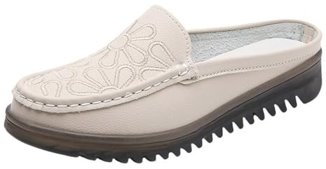 Båtskor dam - damskor kilsko fritid sneaker plusstorlek broderad sko ballerina höst skor utomhus strumpor mjuk sula sko glidning espadriller, vit, 37 EU